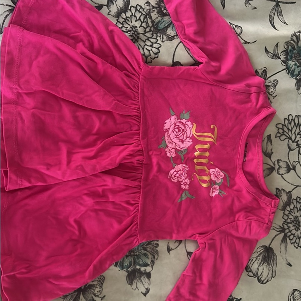 Juicy Couture Pink Long Sleeve Floral Tee